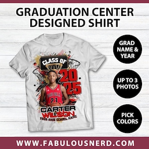 Basketball MVP Custom Graduation Center Design T-Shirts