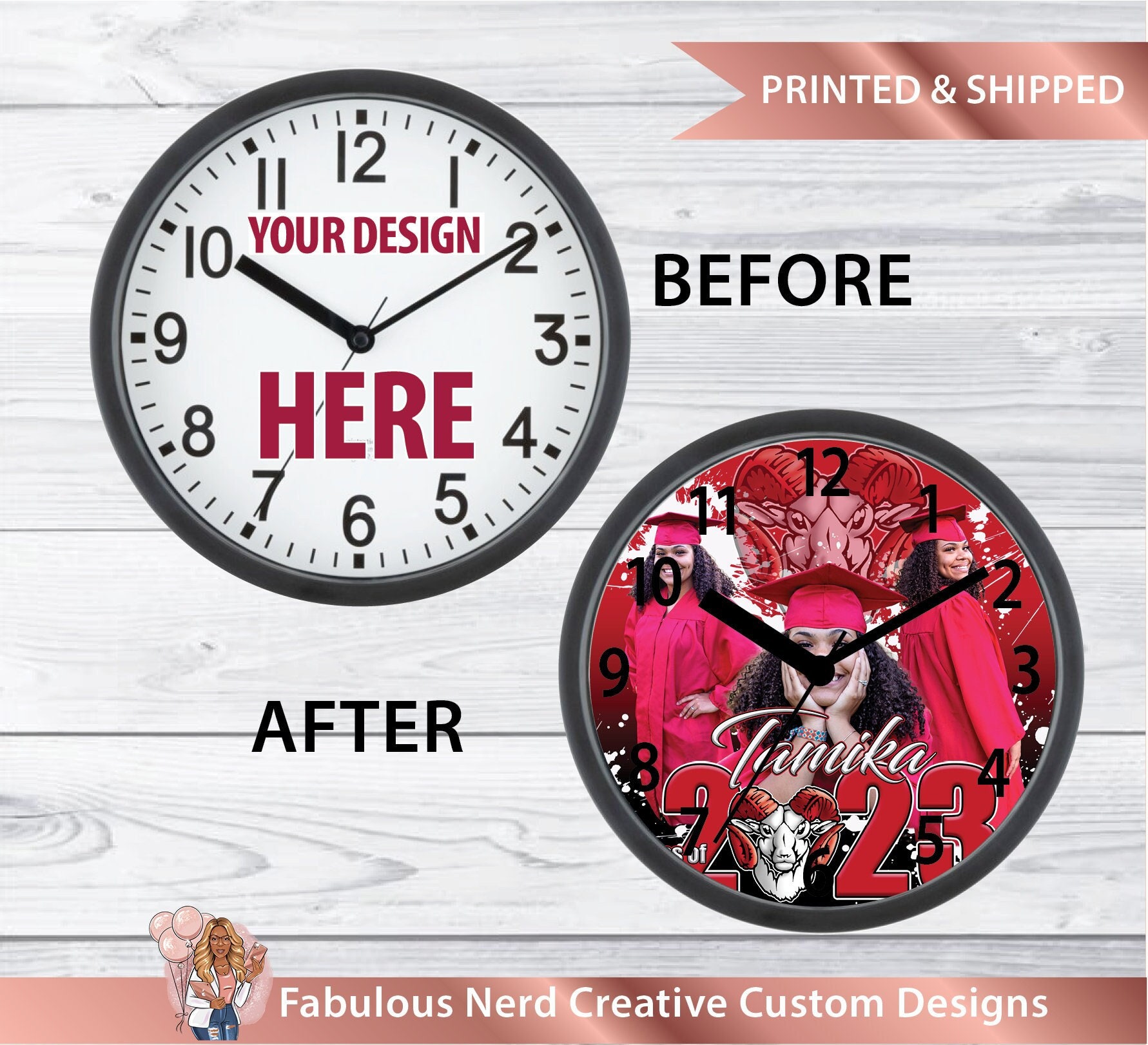 Personalized Graduation Photo Wall Clock - Etsy