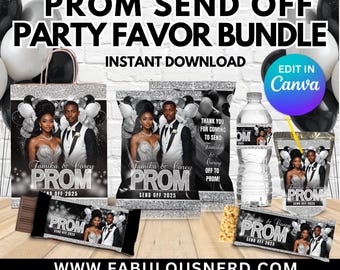 Prom Send Off Party Favor Bundle, Editable Labels (Digital Download)