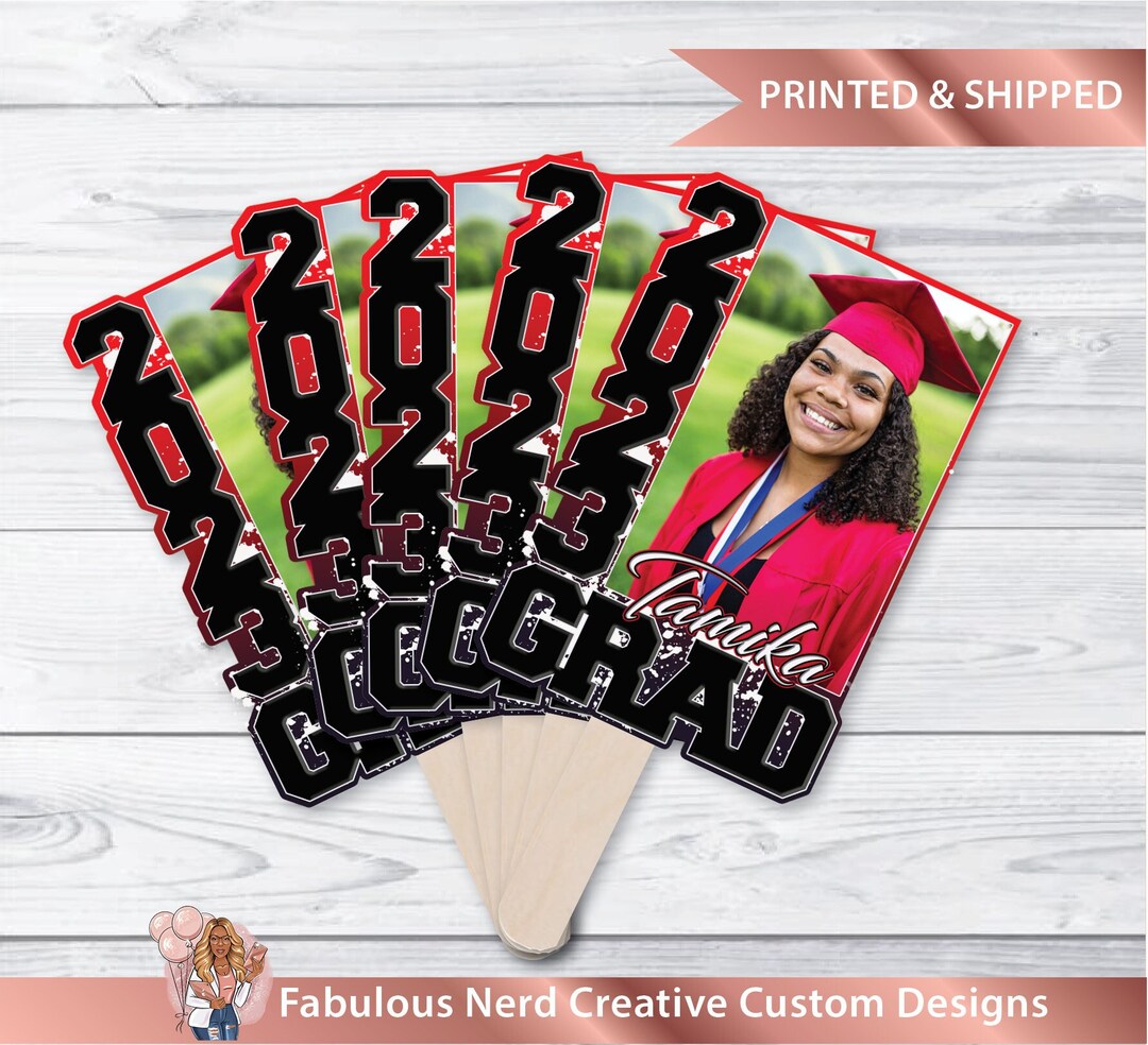 Custom Graduation Photo Fans - Personalized Hand Fan - Graduation ...