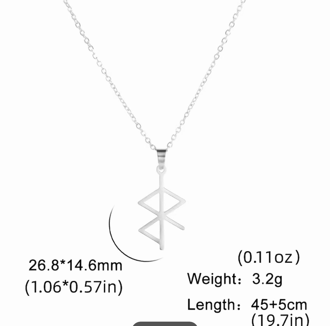 Viking Rune Pendant Necklace Symbol Of Immense Power And
