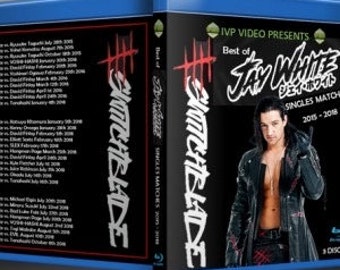 May include: A blue Blu-ray disc case with a black and red design. The case features the text "Switchblade" and "Best of Jay White Singles Matches 2015-2018".