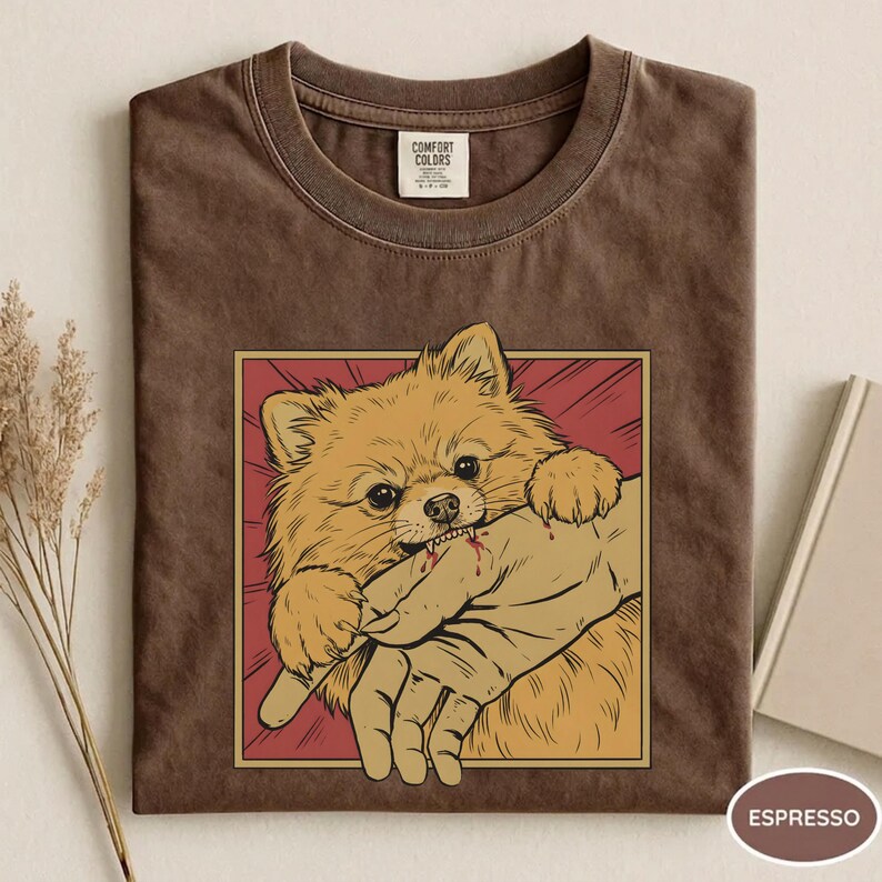 Vintage Pomeranian Biss Shirt Japanisches Horror Anime Grafik T-Shirt Retro Lustiges Hunde-Shirt Geschenk für verrückte Pomeranian-Liebhaber Bild 7