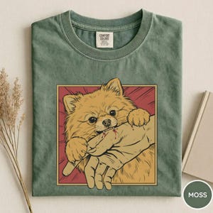 Vintage Pomeranian Biss Shirt Japanisches Horror Anime Grafik T-Shirt Retro Lustiges Hunde-Shirt Geschenk für verrückte Pomeranian-Liebhaber Bild 6