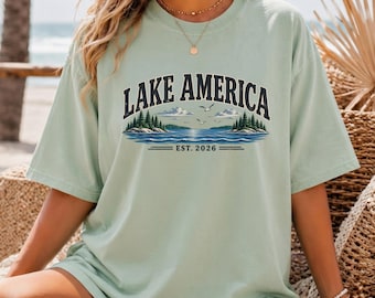 T-Shirt „Amerika-See“, „Ontario-See umbenannt“ – politischer Humor, lustiges USA-T-Shirt mit Grafik für 2026, patriotisches Geschenk für Fans der Großen Seen