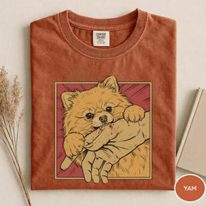 Vintage Pomeranian Biss Shirt Japanisches Horror Anime Grafik T-Shirt Retro Lustiges Hunde-Shirt Geschenk für verrückte Pomeranian-Liebhaber Bild 8