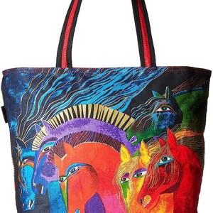 Laurel Burch Wild Horses on Fire en bolso de playa azul Envío al día siguiente