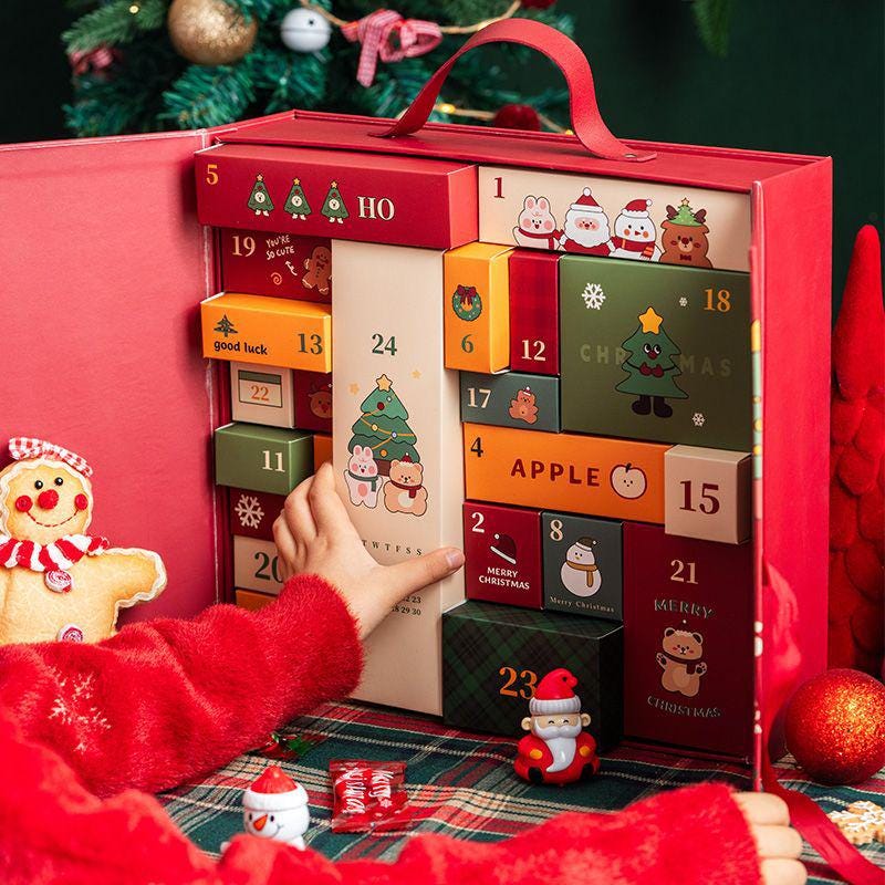 DIY Advent Calendar Box, Empty Countdown Calendar, Christmas Gift Box, Blind Box Gift, Holiday Surprise Box