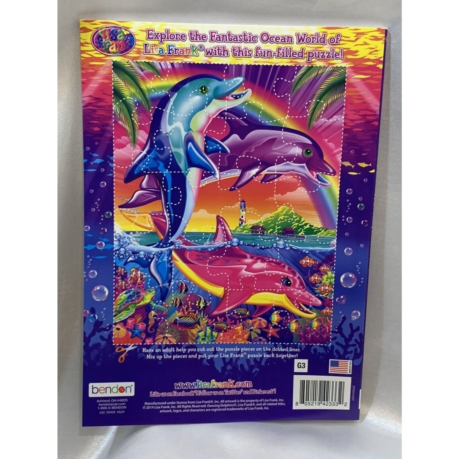 Lisa Frank Jumbo Color & Activity Book 125 Stickers Dancing Dolphins