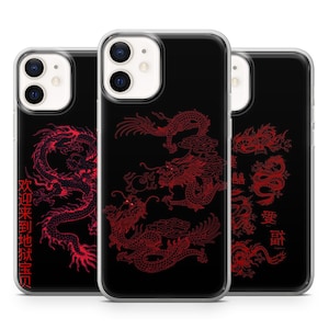 Dragon Aesthetic Phone Case Japan Art Cover for Pixel 8 7 6A, iPhone 15 14 13 12 Pro 11  for Samsung S23 S22 A73 A53 A13