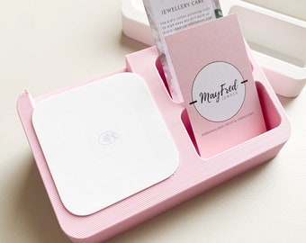 Square reader and customisable business card holder • Custom dock • Market stall display