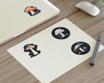 Psychedelischer Pilz Sticker Sheet - Bunte und Trippy Abziehbilder für Laptops, Wasserflaschen