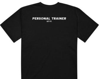 Personal Trainer Schwarzes T-Shirt, Unisex, Fitnessbekleidung, Workout-Kleidung, Gym-Ausrüstung, Gewichtheber-Shirt, Coaching-Oberteil