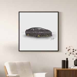 Black Lamborghini Centenario Car Digital Download for Wall Art Print