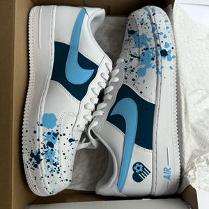 Op Manchester City geïnspireerde Air Force 1 Custom blauw