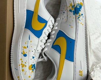 Los Angeles Air Force 1 Custom Blue and Yellow