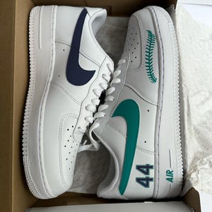 Seattle Air Force 1 Custom Green and Blue to Match Your Seattle shirt or Seattle Sweatshirt