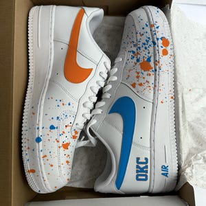 OKC Thunder inspired Air Force 1 Custom Orange and Blue