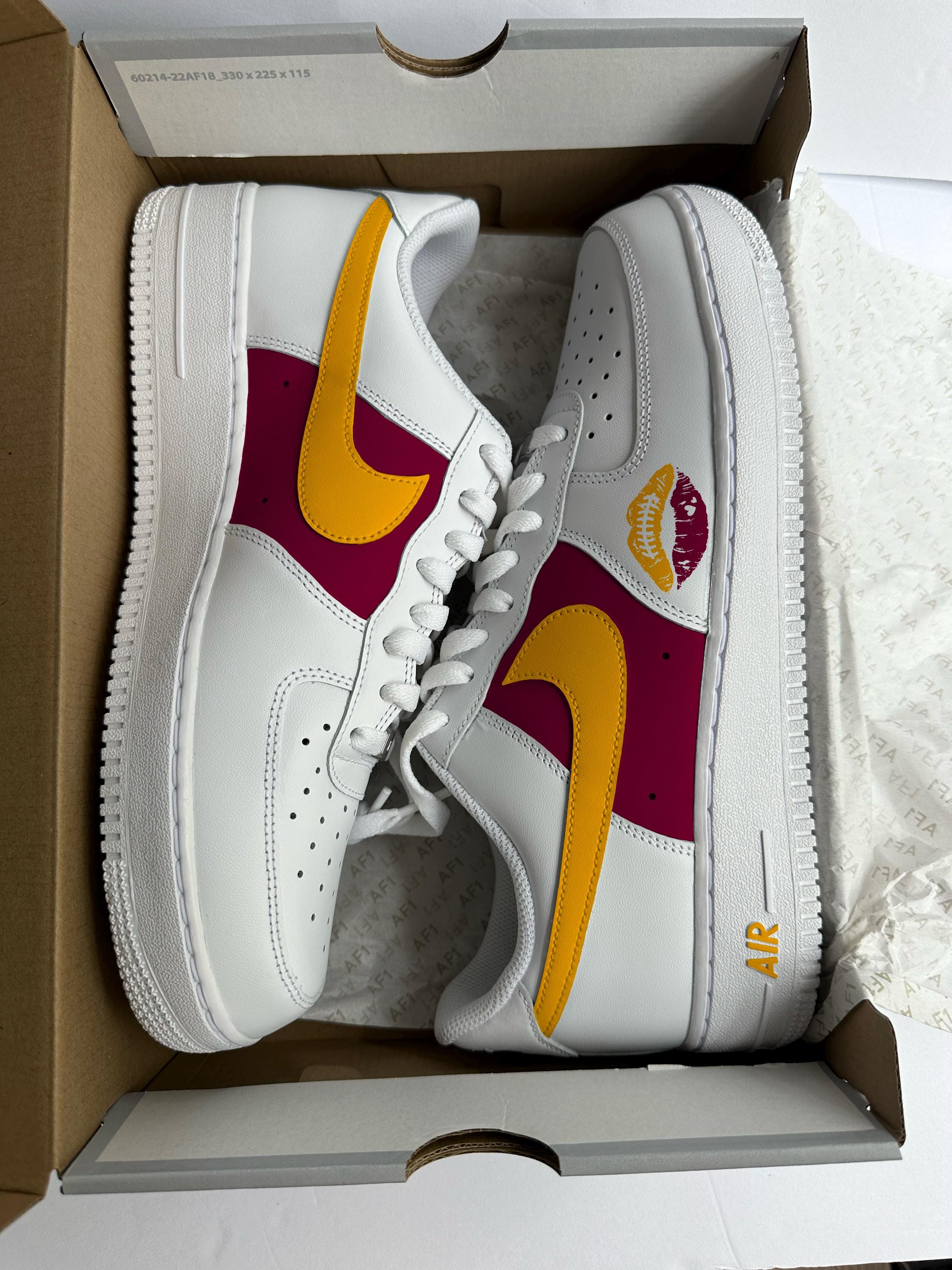 custom burgundy air force ones