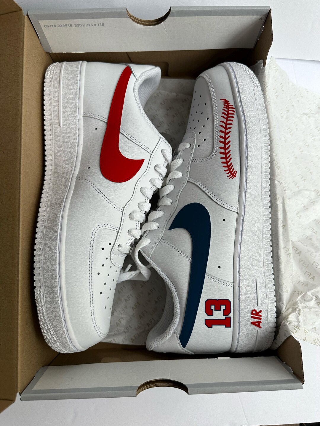 Atlanta Braves Inspired Air Force 1 Custom Red and Blue to Match ...