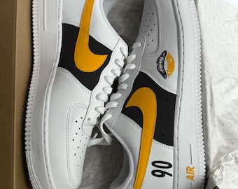 Pittsburgh Steelers inspiriert Air Force 1 Custom Schwarz und Gelb