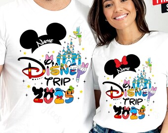 Personalisierte Disney Reise Shirts, Disneyland Shirts, Disney Urlaub T-Shirt, Disney Familie Passendes Shirt, Magisches Schloss Shirt, Disney gv59