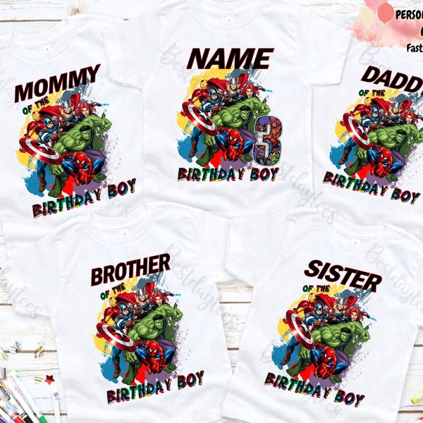 Avengers Birthday Shirt, Superhero Shirt, Superhero Birthday Shirt, Birthday Superhero, Matching Family T-Shirt, Superhero Family Shirt