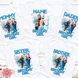 Frozen Birthday Shirt, Frozen Family T-shirts, Elsa Birthday Girl Shirts, Frozen Custom Shirts, Frozen Matching Shirts, Disney BDay Shirts