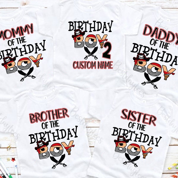 Pirates Birthday shirt, Pirate Birthday boy T-Shirt, Pirates Theme Bday outfit, Family Matching Pirates Birthday Party Shirts, Pirate shirt