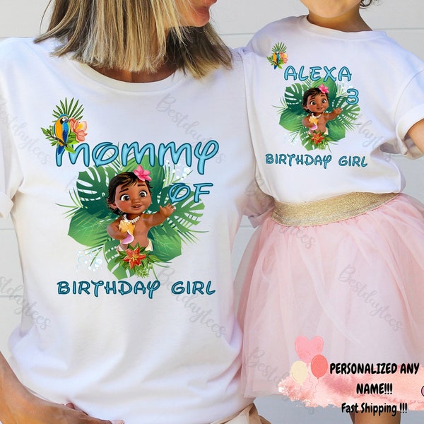Moana Birthday Shirt, Moana Family Matching Birthday T-shirts, Moana Theme Birthday shirt, Moana Birthday girl tee, Moana 1