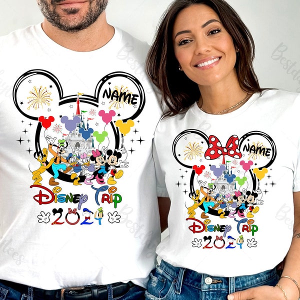 Camicie da viaggio Disney personalizzate, Camicie Disneyworld, T-shirt per le vacanze Disney, Camicia per coppie Disney, Camicie abbinate alla famiglia Disney, Viaggio Disney GV83