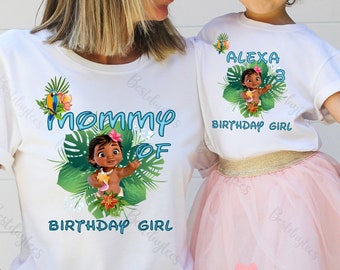 Moana Geburtstag Shirt: Familien Passendes Baumwoll T-Shirt