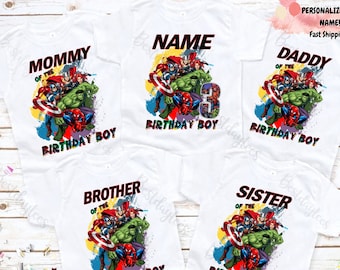 Avengers Birthday Shirt, Superhero Shirt, Superhero Birthday Shirt, Birthday Superhero, Matching Family T-Shirt, Superhero Family Shirt