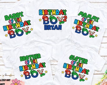 Personalized Super Mario Birthday Shirt: Matching Family Tee