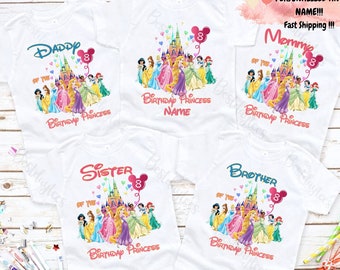 Disney Birthday Princess, Disney Birthday Shirt, Disney Princess Shirt, Princess Shirts, Birthday Girl Shirt, Family Disney Shirts Princess3