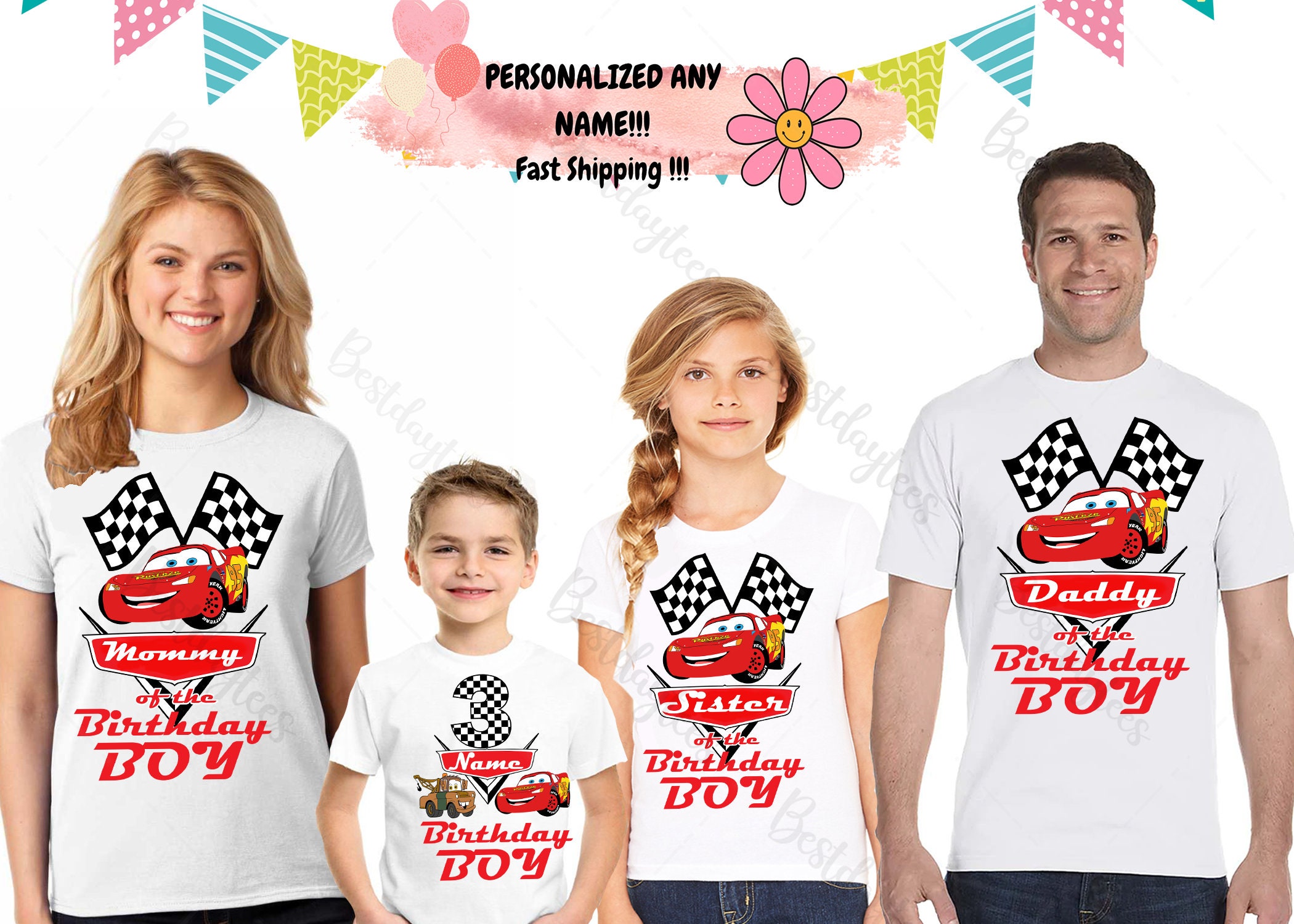 Cars Inspired Birthday T Shirt Cars Lightning Mcqueen Theme Etsy
