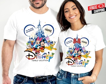 Custom Disney 2025 Shirts, Disney Family Shirts, Disney Vacation T-shirt, Disney Couple Shirt, Disney Matching Shirts, Disney Trip  GV79