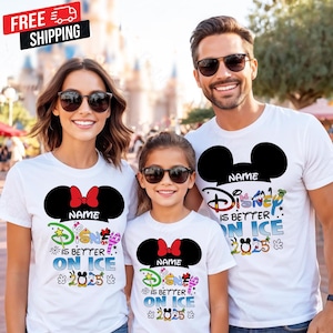 Koszulka Disney on Ice, Spersonalizowana koszulka Disneyworld, Pasujące koszulki rodzinne Disney, Koszulki Disneyworld, Spersonalizowane koszulki Disneyland, Disney