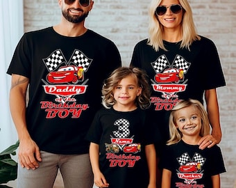 Benutzerdefinierte Geburtstag McQueen Shirt, Geburtstag Autos T-Shirt, Disney Familie Geburtstag T-Shirt, Pixar McQueen Geburtstag Junge T-Shirt, Disney Familien Geburtstag