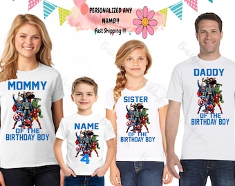Superhero Birthday Shirt: Matching Family Avengers Tee