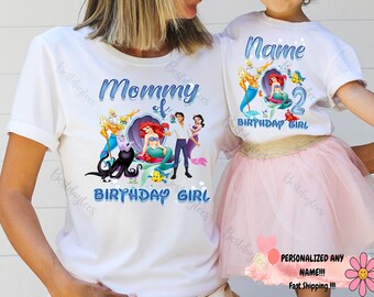 Mermaid Birthday Girl Shirt: Passende Familien T-Shirts