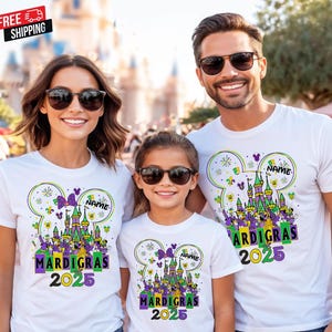Disney Shirt, Disney Mardi Gras Shirt, Disneyworld Family Mardi Gras Shirts, Custom Disney Mardi Gras Shirts, Disney Matching T-shirt, GV92