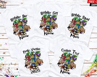 Custom Universal Studios Birthday Squad Shirt: Family Vacation Tee
