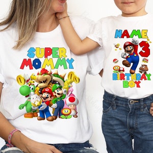 Mario verjaardag shirt, verjaardag Mario familie verjaardag shirts, Super Custom verjaardag shirt, verjaardag Mario bijpassende Tees, gamer verjaardag