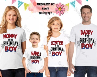 Spiderman Birthday Shirt: Matching Family Superhero Tee