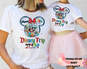 Custom Disney Trip Shirts, Disney Trip 2024 shirts, Family Disney Matching Shirts, Personalized Disney, Disney Kids Shirts GV47
