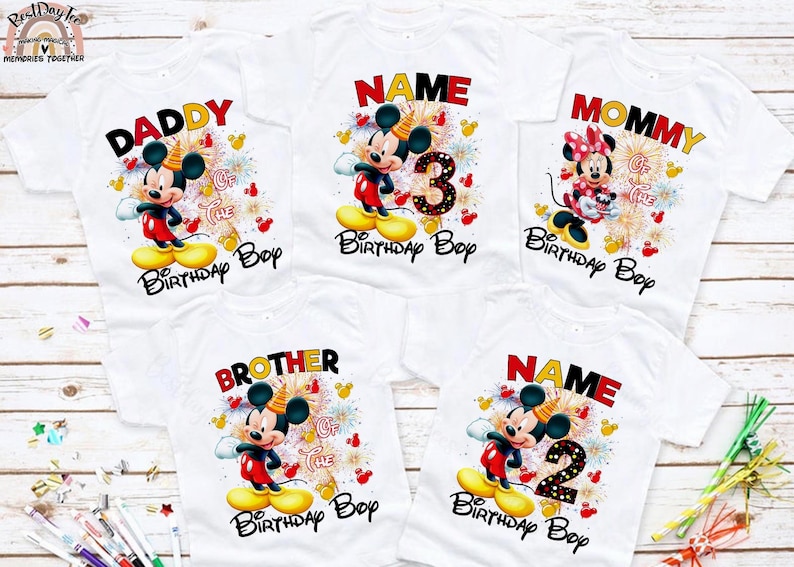 Mickey Birthday Boy Shirt, Mickey Birthday Boy Matching Shirts, Custom Birthday Boy Shirt, Disney Birthday, Mickey Mouse Birthday Tee image 1