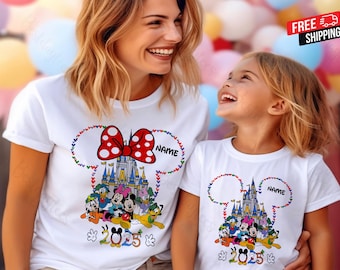 Personalisierte Disneyland Shirts, Disneyworld Shirt, Disney Urlaub T-Shirt, Disney Paar Shirt, Disney Familie Passende Shirts, Disney Trip