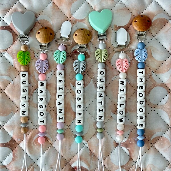 thumbnail image 2 of Personalized Wooden Baby Pacifier Clip With Silicone Nipple – Handmade Gift 2 of 6