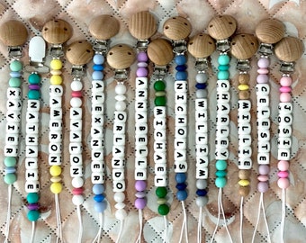 Personalised Longer Name Dummy Clip, Dummy Chain, Pacifier Clip, Pacifier Chain - Handmade, Baby Gift, Baby Essentials